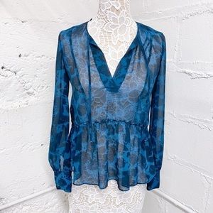 2/$20 RACHEL Rachel Roy Sheer Leopard Blouse XS